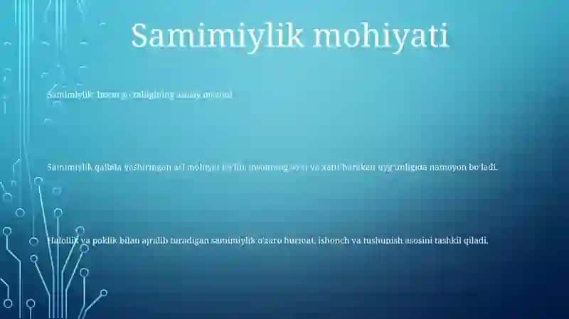 Samimiylik - Inson Xulqiy GoʻZalligining Belgilovchi Asosiy Mezon 2