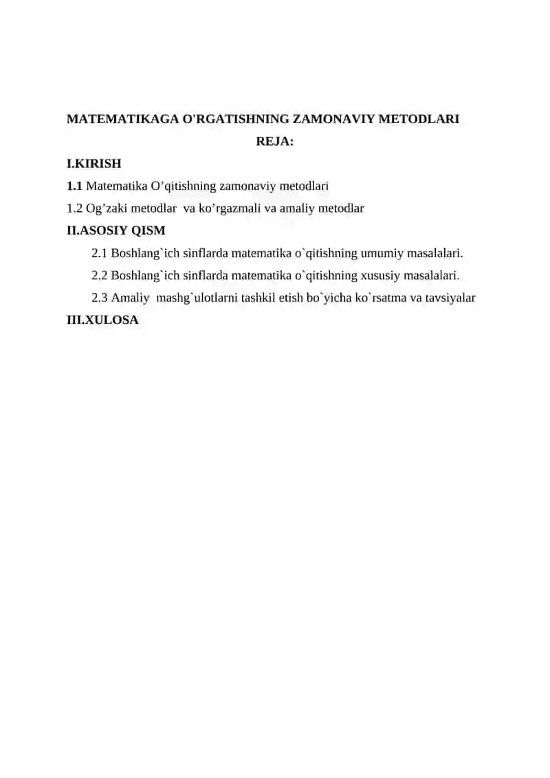 MATEMATIKAGA O'RGATISHNING ZAMONAVIY METODLARI 2