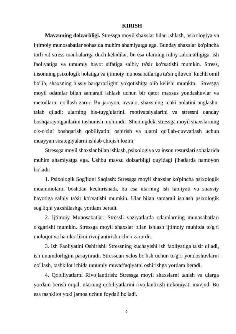 Stressga Moyil Shaxslar Bilan Ishlashning O‘ziga Xos Tomonlari 2