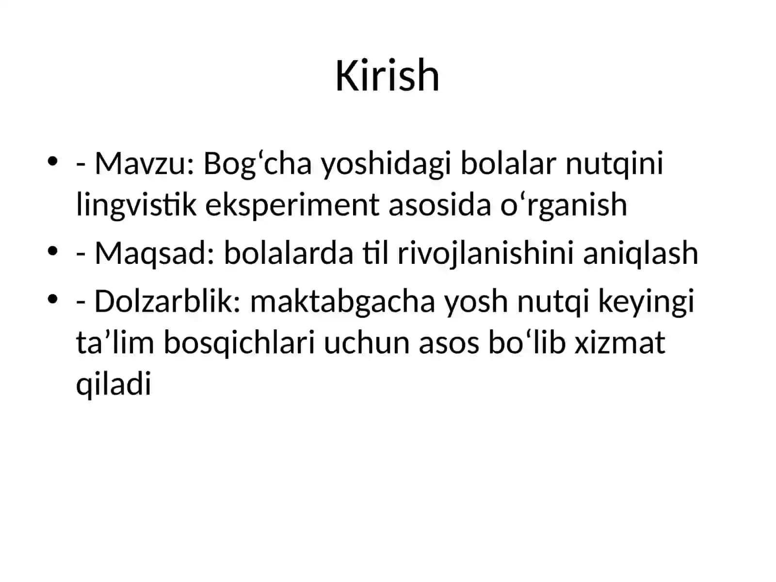 Bog‘cha yoshidagi bolalar nutqi bo‘yicha lingvistik eksperiment 2