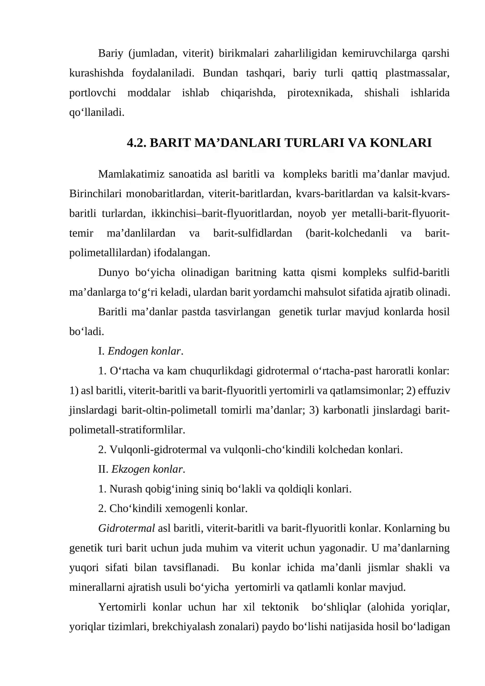 Barit va uning xossalarini o’zgarish 2