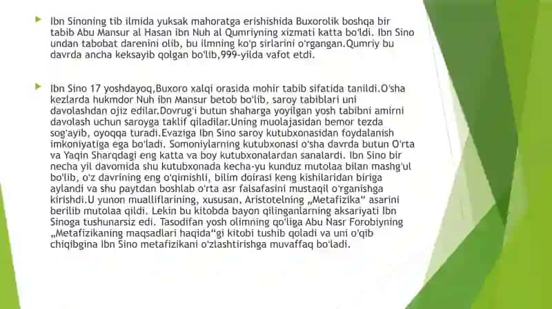 Ibn Sinoning dorivor o'simliklarni o'rganishga qo'shgan hissasi 2