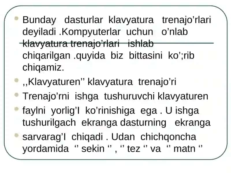 7-dars Klaviatura trenajori 2