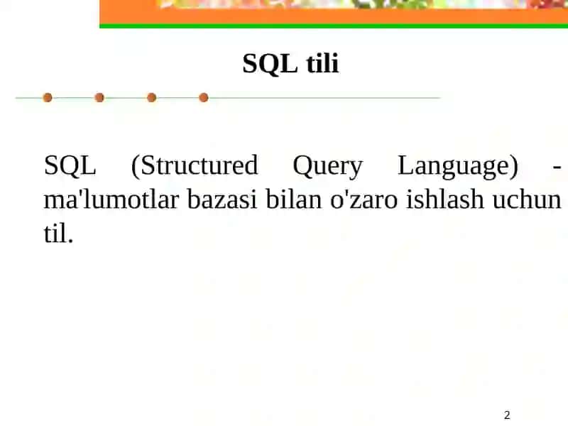 SQL tili 2