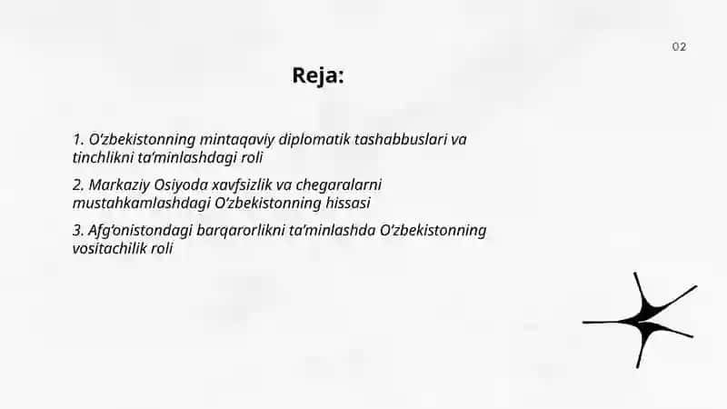 O‘zbekistonning Markaziy Osiyoda tinchlik va barqarorliknita’minlashdagi o‘rni 2