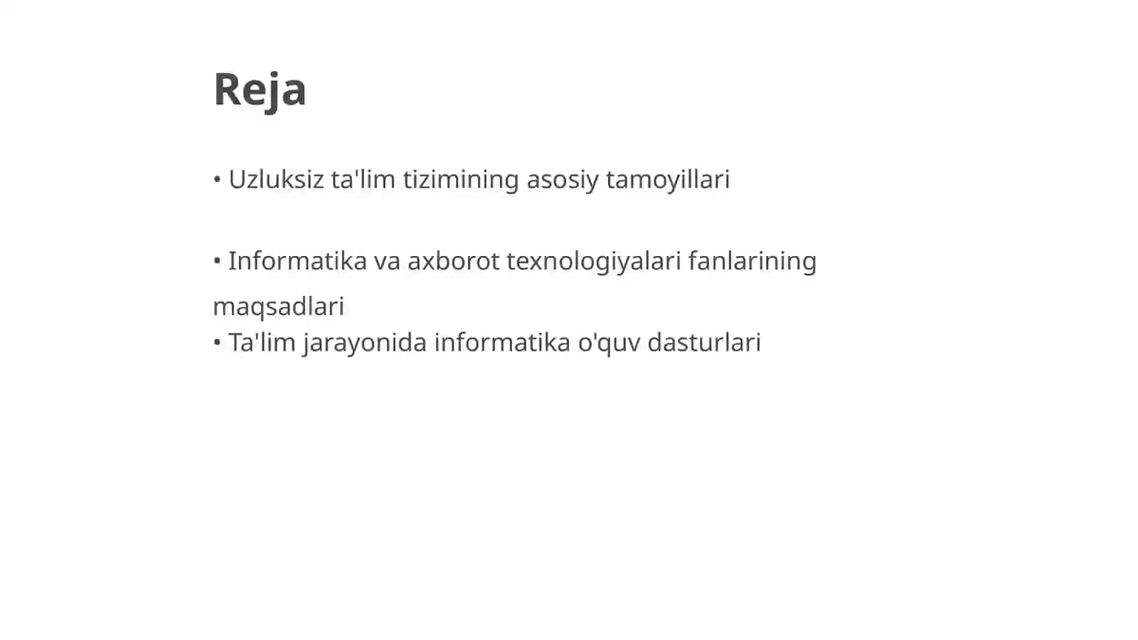 Uzluksiz ta'lim tizimida Informatika va axborot texnologiyalari fanlarining mazmuni 2