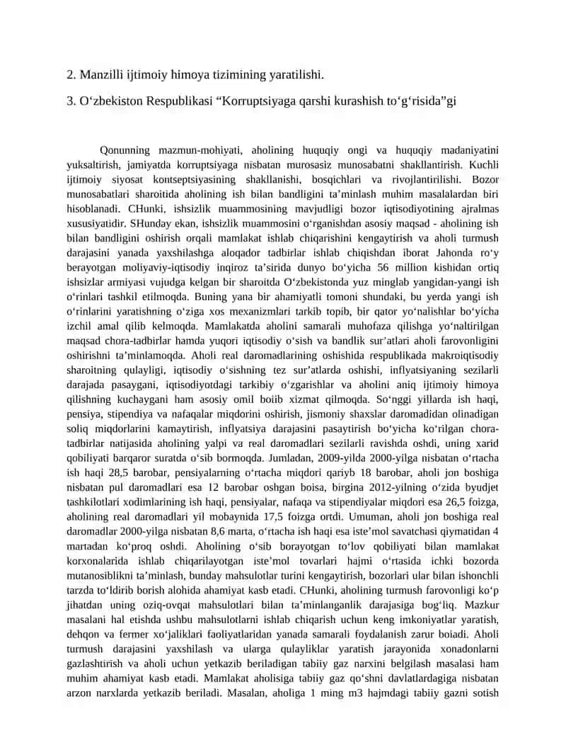 O`zbekiston Respublikasidagi ijtimoiy o`zgarishlar 2