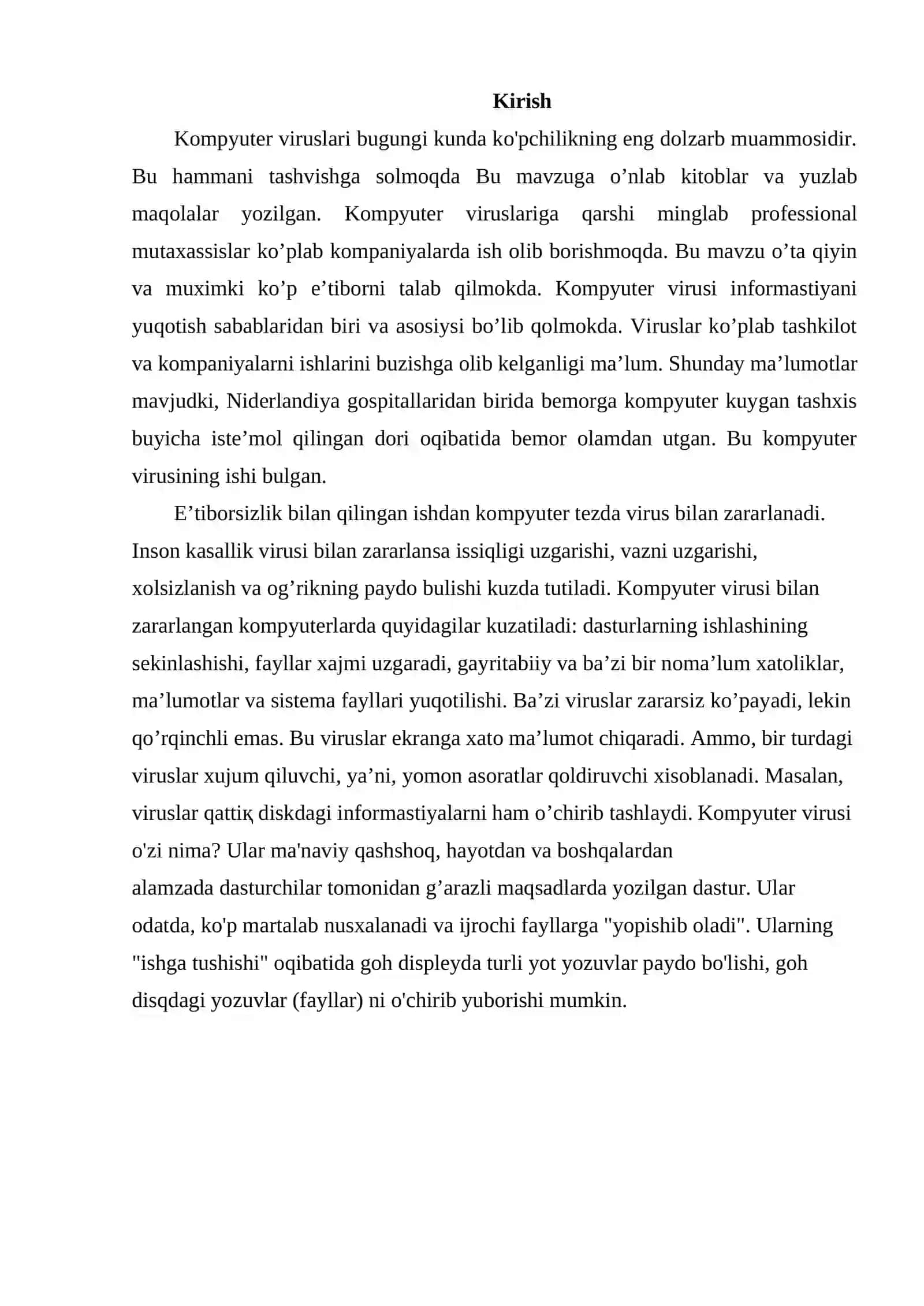 Kompyuter viruslari haqida umumiy tushunchalar 2