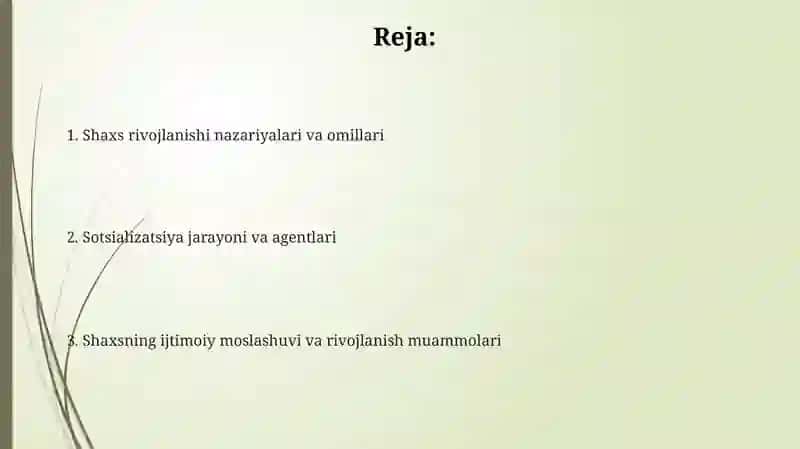 Shaxsning rivojlanishi va ijtimoiy lashuvi 2