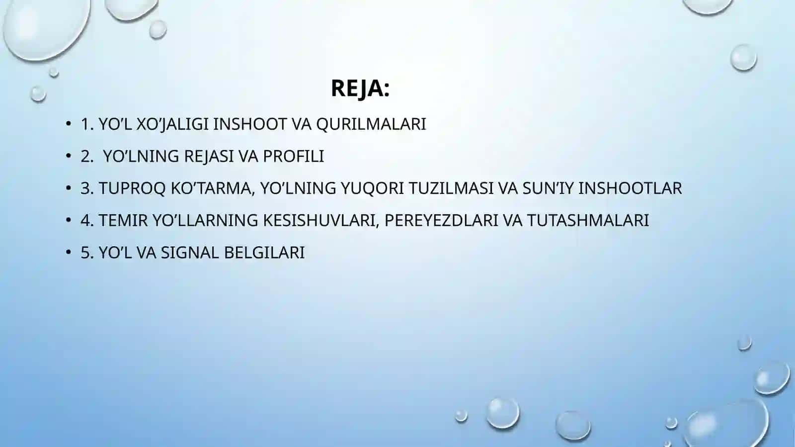 2-MA’RUZA YO‘L XO‘JALIGI INSHOOT VA QURILMALARI 2