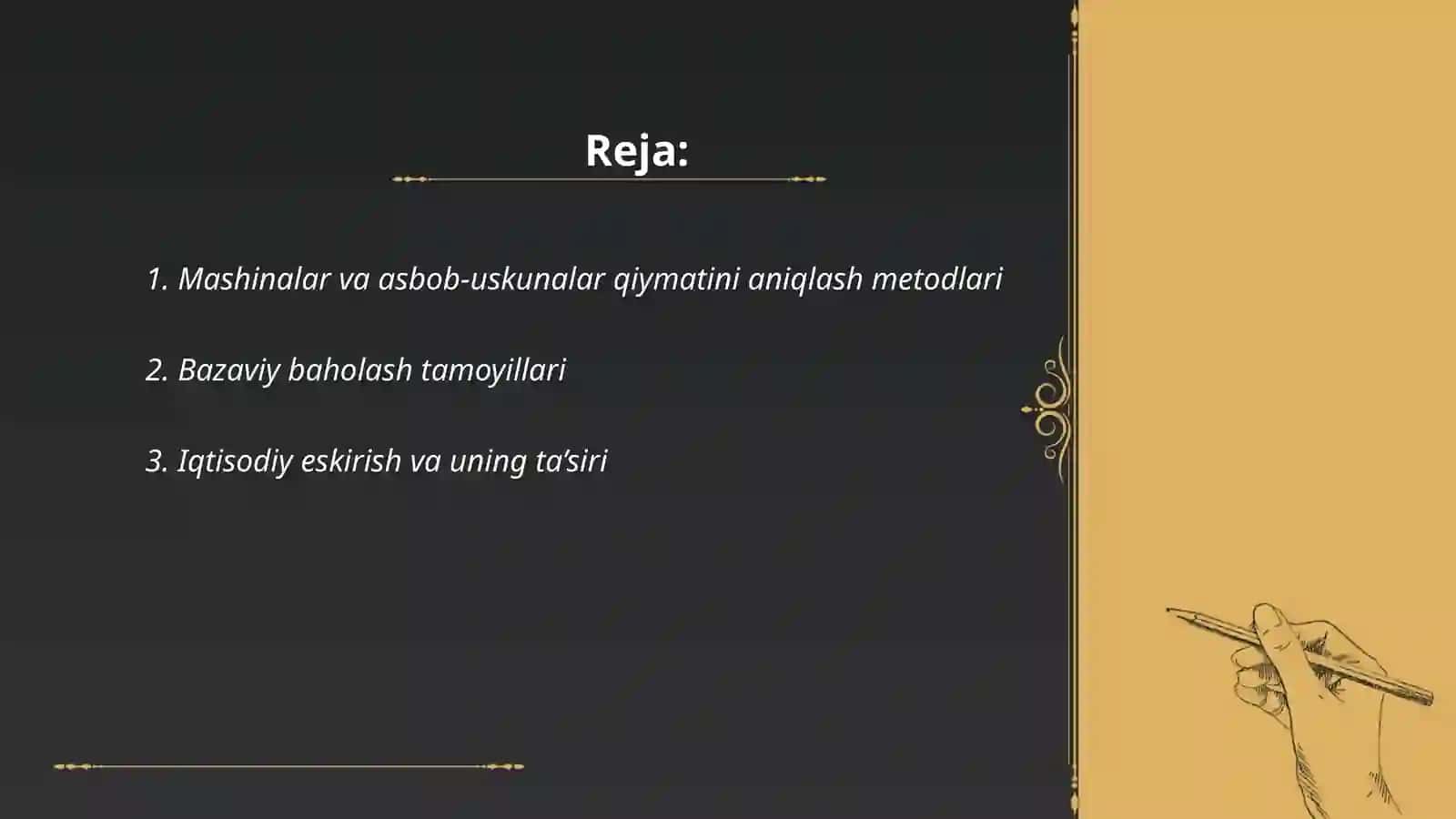 Mashina va asbob uskunalar qiymatini baholash 2