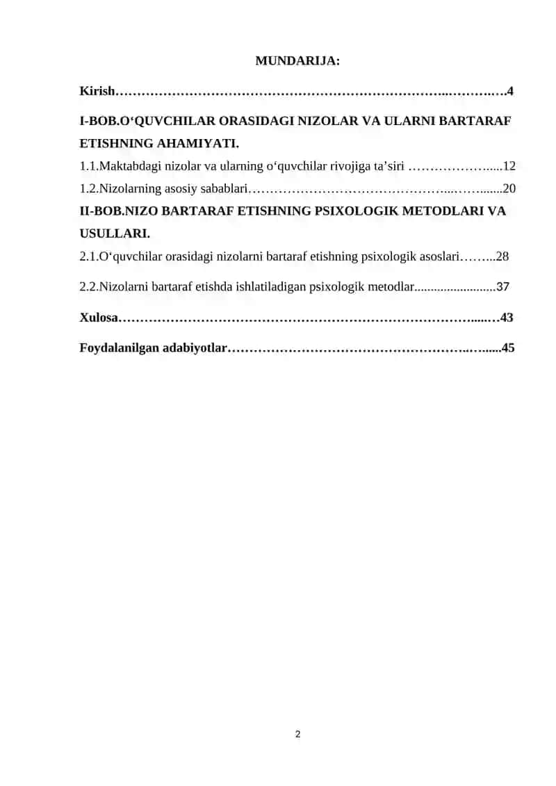 MAKTABLARDA O‘QUVCHILAR ORTASIDAGI NIZOLARNI BARTARAF ETISH PSIXALOGIK XUSUSIYATLAR 2