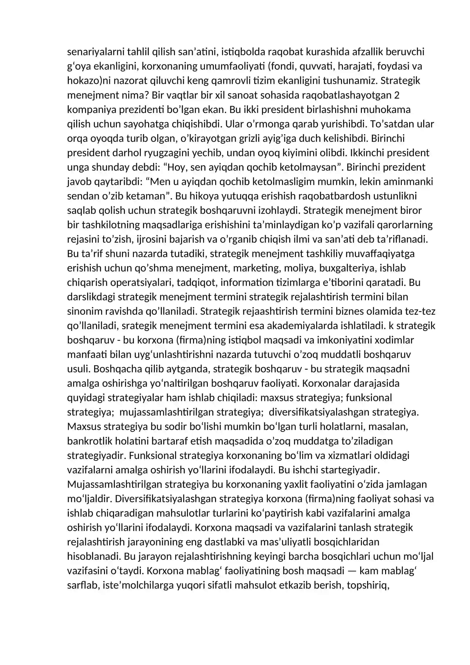 Strategiya va raqobatchilik ustunligi 2