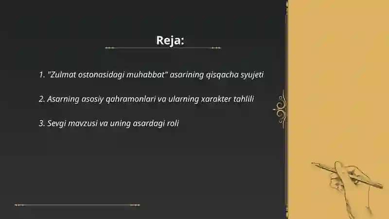 Zulmat ostonasidagi muhabbat asari 2