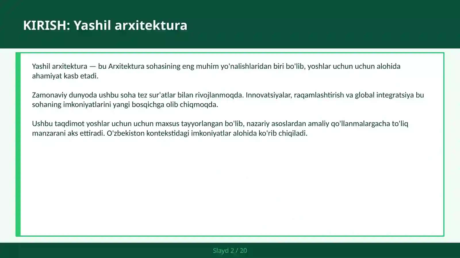 Yashil arxitektura 2
