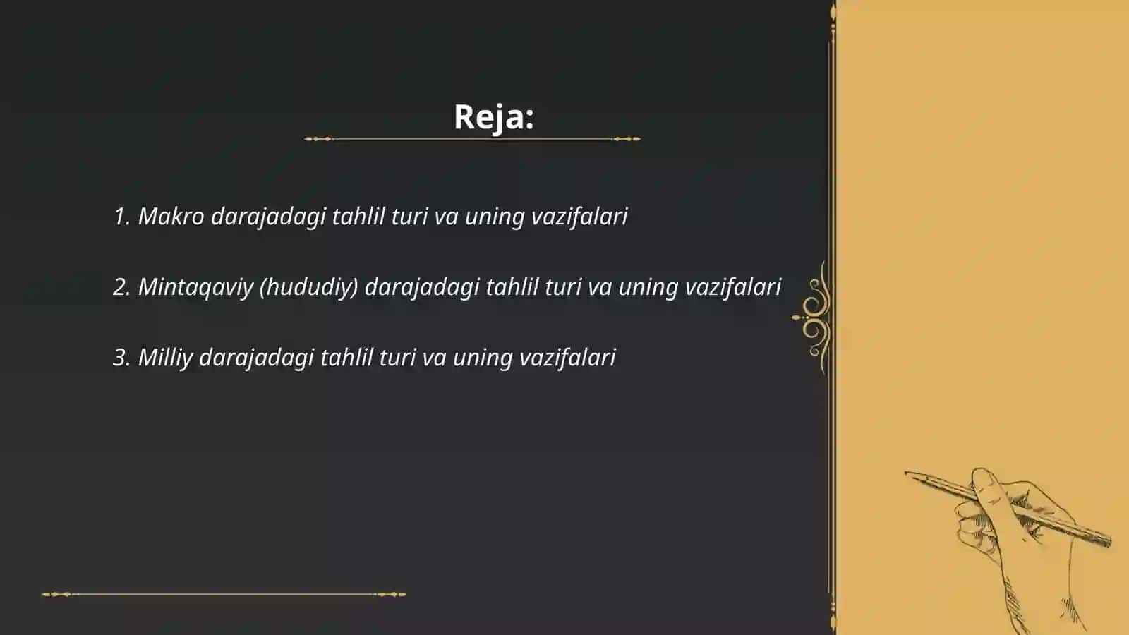 Kompyuterlashtirish darajasi bo'yicha ijtimoiy-iqtisodiy jarayonlarini o'rganish bo'yicha o'rganilayotgan ob'ektni qamrab olish darajasiga ko'ra tahlil turlari va ularning vazifasi 2