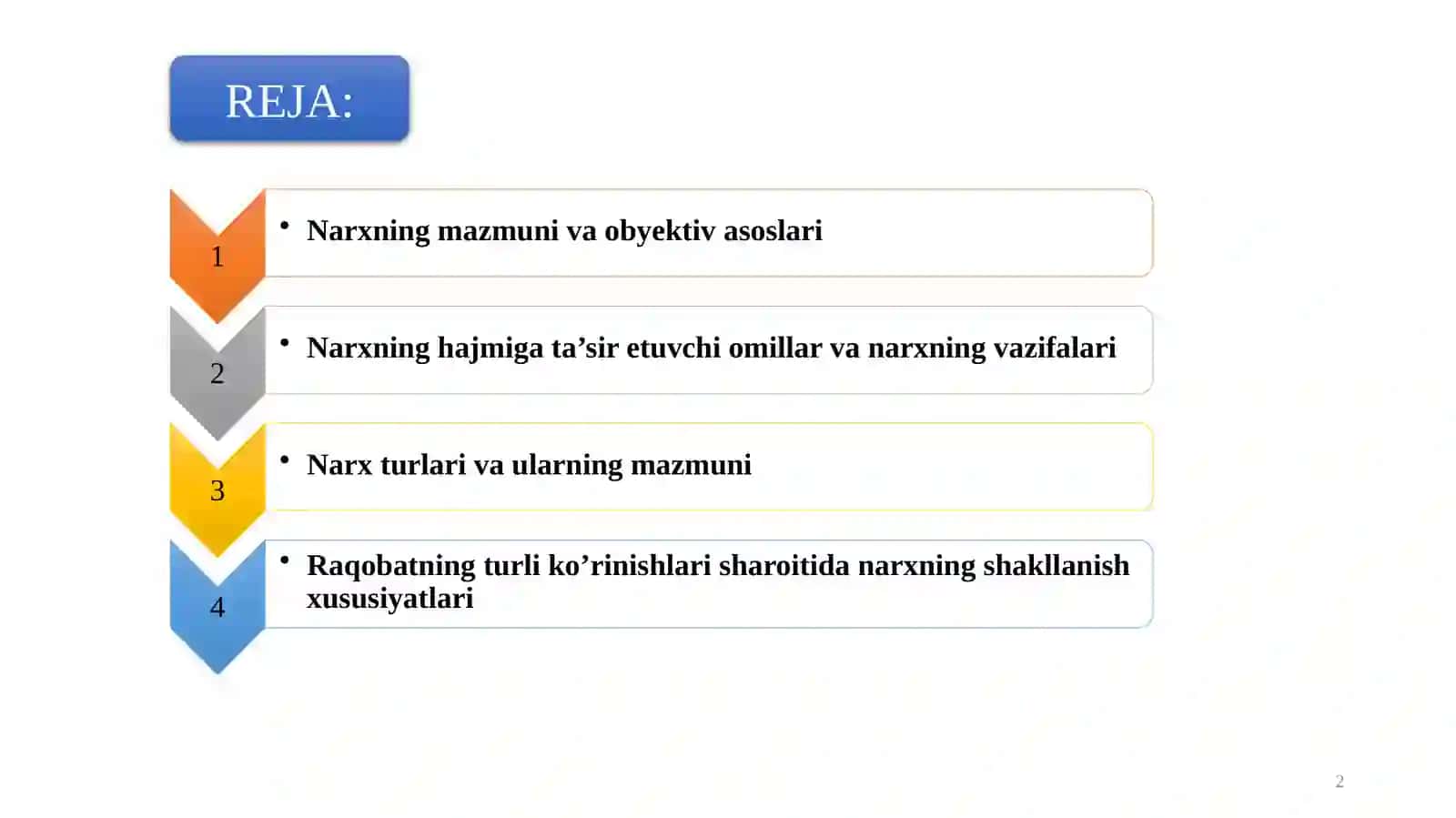 Narxning mohiyati va shakllanishi xususiyatlari 2