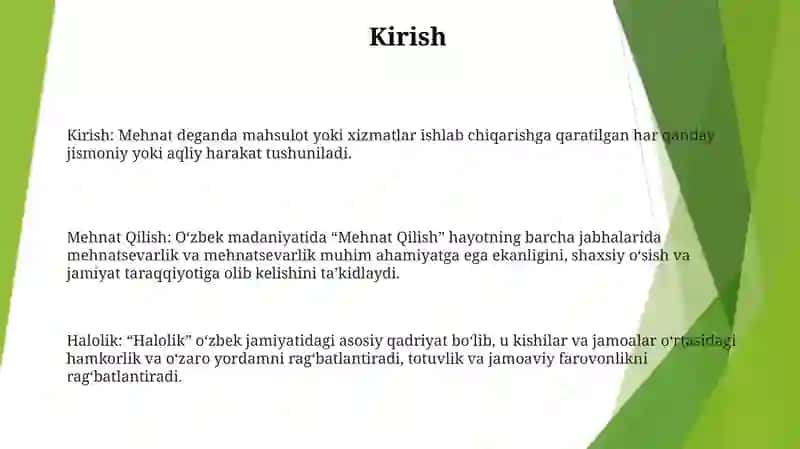 Mehnat Qilish Va Halolik 2