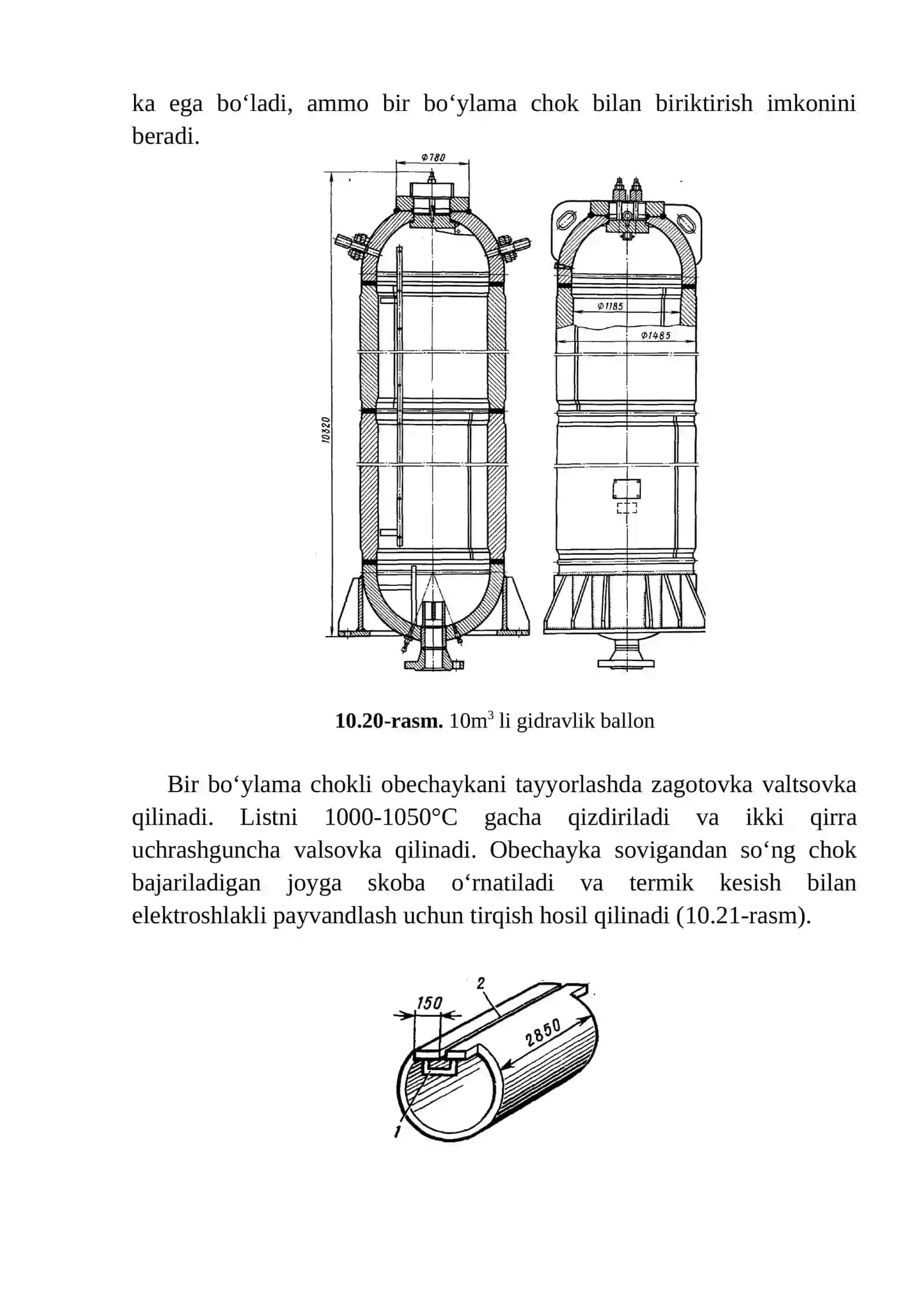 Bosim ostida ishlaydigan qalin devorli idish va sig‘imlarni ishlab chiqarish texnologiyasi 2