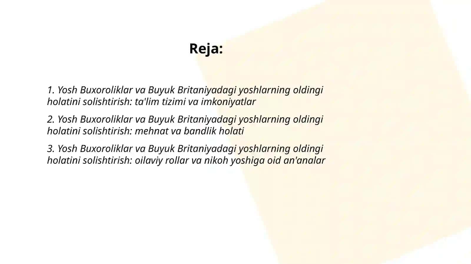 Yosh Buxoroliklar va Buyuk Britaniya ni oldingi holatini solishtirish 2
