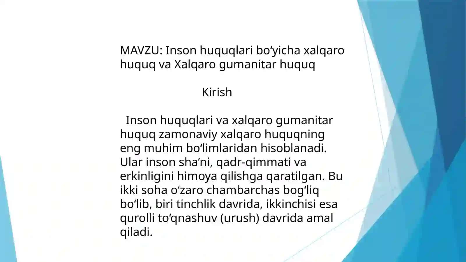 Inson huquqlari va xalqaro huquq 2