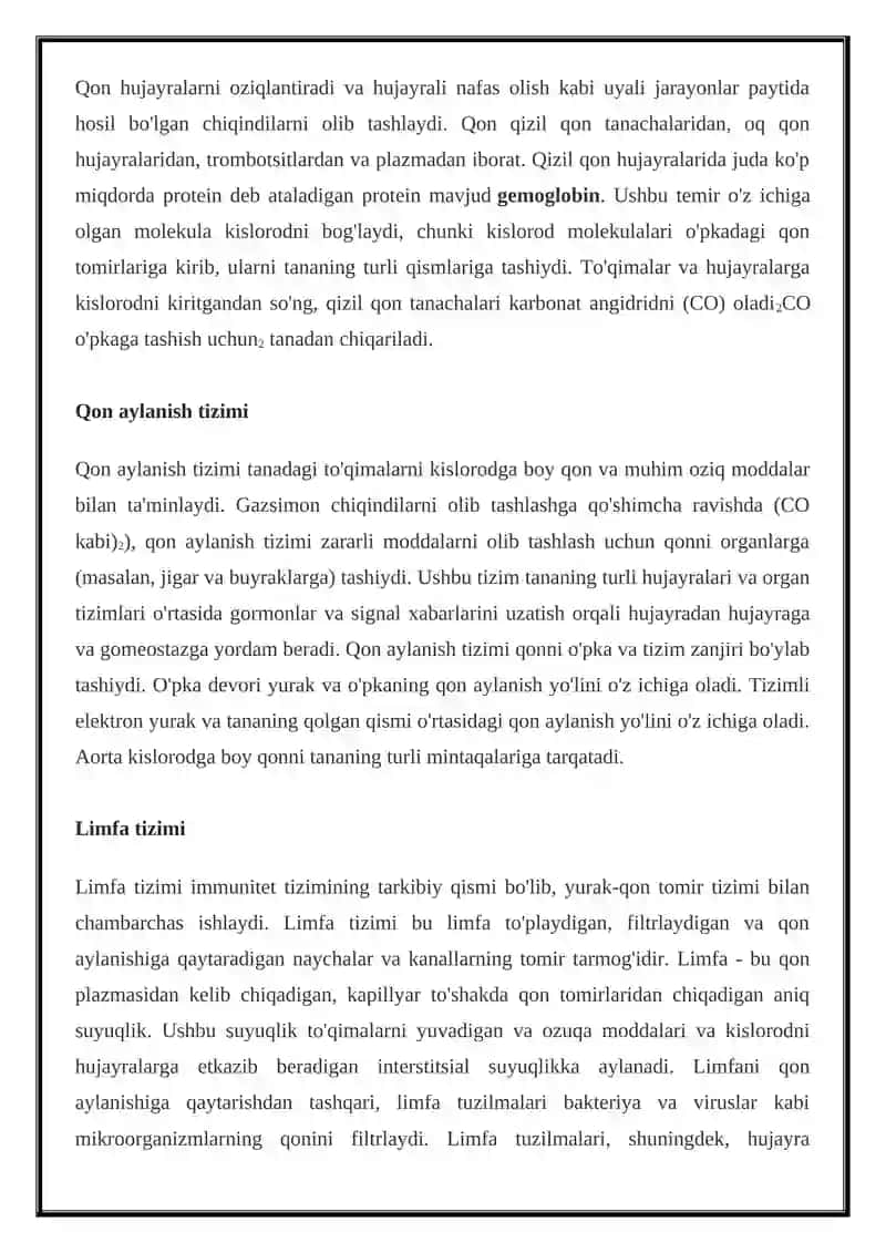 YURAK QON TOMIR BIOKIMYOSI 2