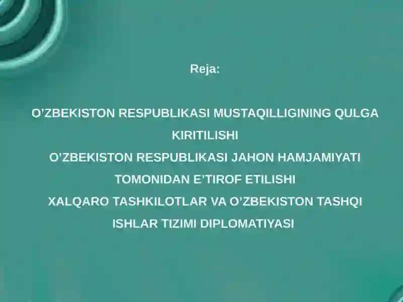 O'zbekiston faol tashqi siyosatining yangi bosqichi 2