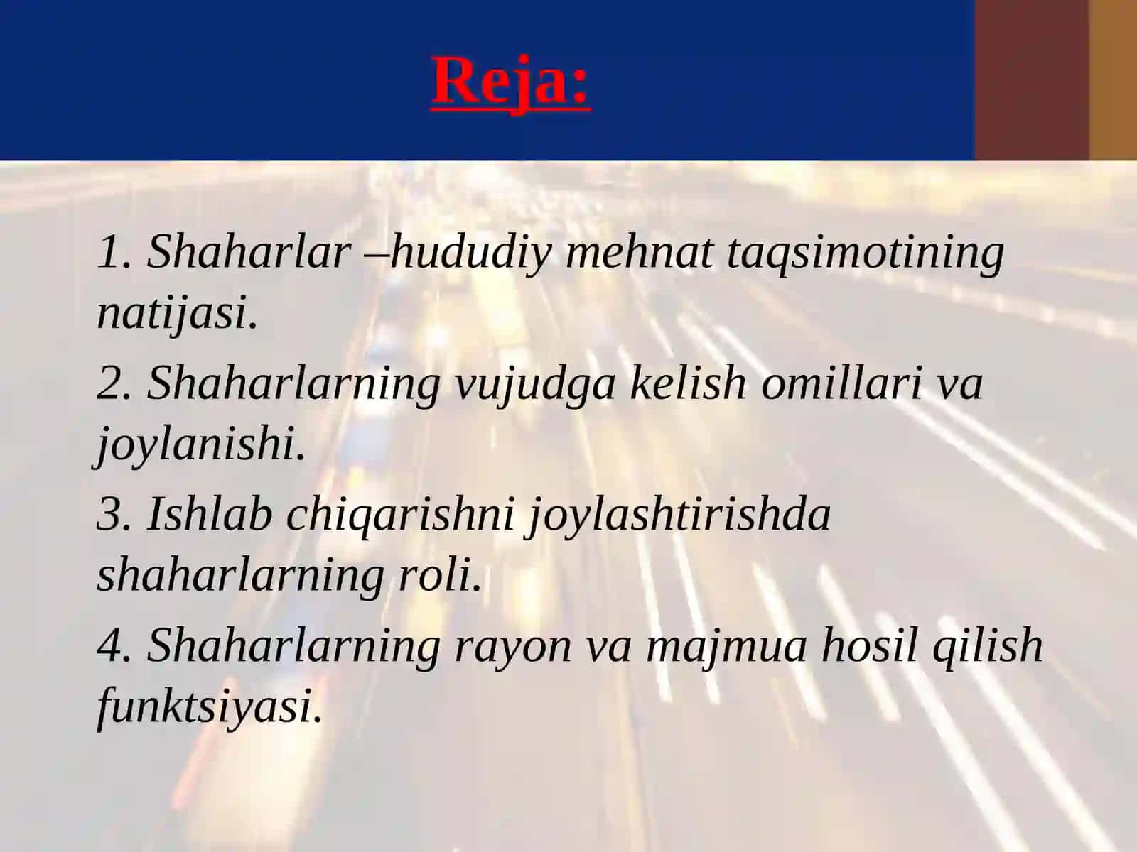 Hududiy majmualar va shaharlar rivojlanishi 2