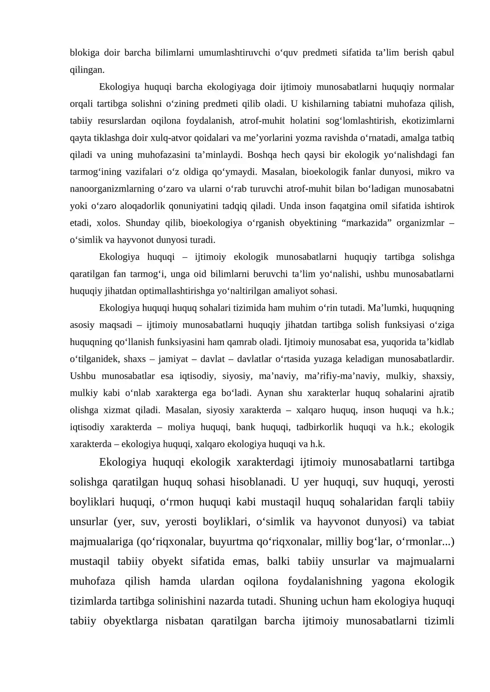 Ekologiya huquqi tushunchasi, obyekti va predmeti hamda rivojlanish bosqichlari 2