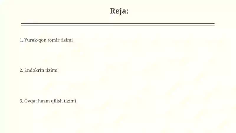 Ovqatlanish bilan bog'liq fiziologik sistemalar 2