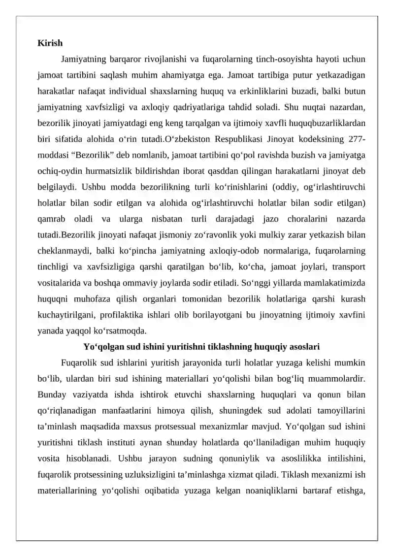 Yo‘qolgan sud ishini va ijro ishini yuritishni tiklash 2