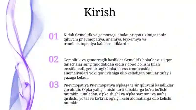 Gemolitik Va Gemorragik Kasaliklar, Pnevmopatiya 2