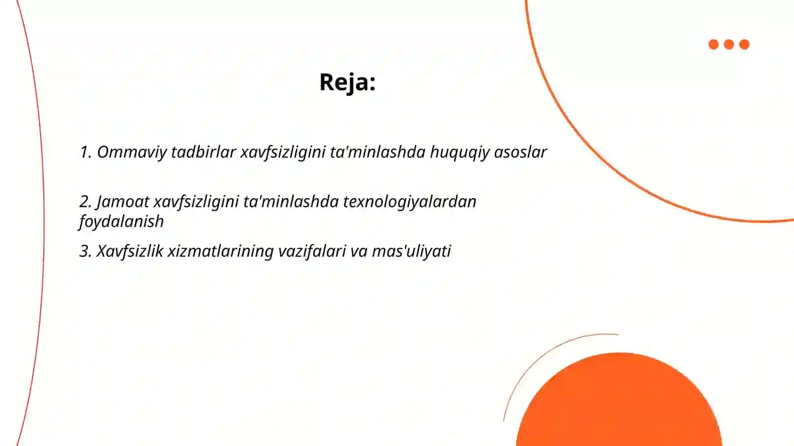 Fuqarolarning xavfsizligini taʼminlash chora tadbirlari 2