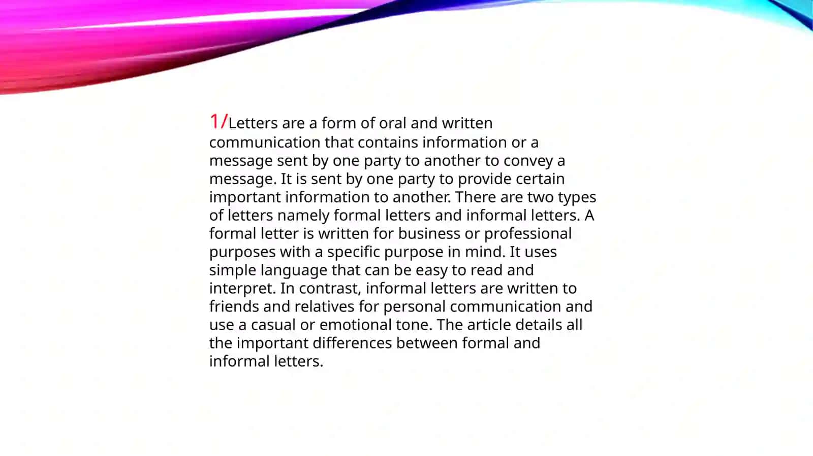 Official and non-official letters 2