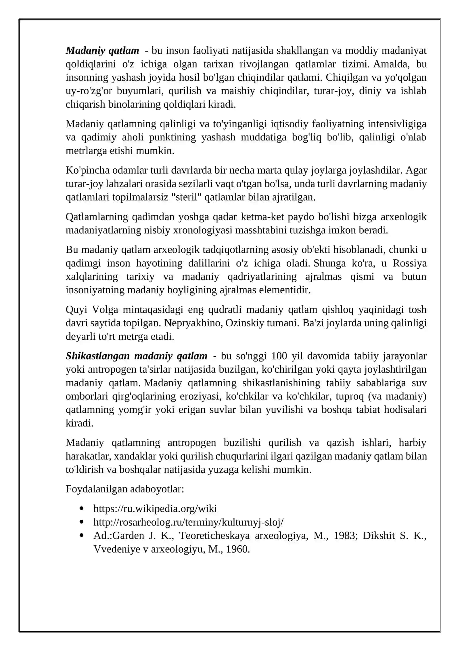 Madaniy qatlam 2