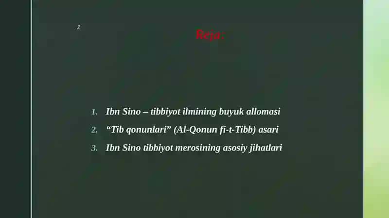 Ibn sinoning tibbiyot sohasidagi ilmiy merosi 2