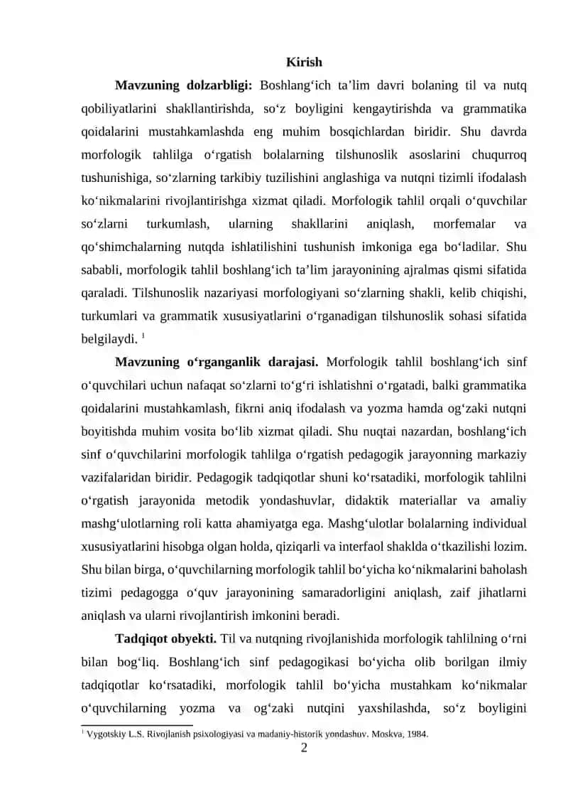 Boshlang‘ich sinflarda morfologik tahlilni o‘tkazish metodikasi 2
