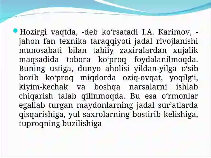 Ekologiya va tabiatni muxofaza qilish 2