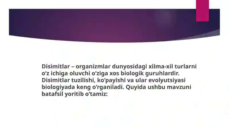 Dissimitlartuzilishi va ko’payishi 2
