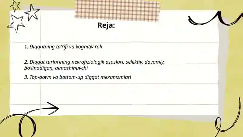 Diqqat haqida tushuncha va uning nerv fiziologik asosi 2