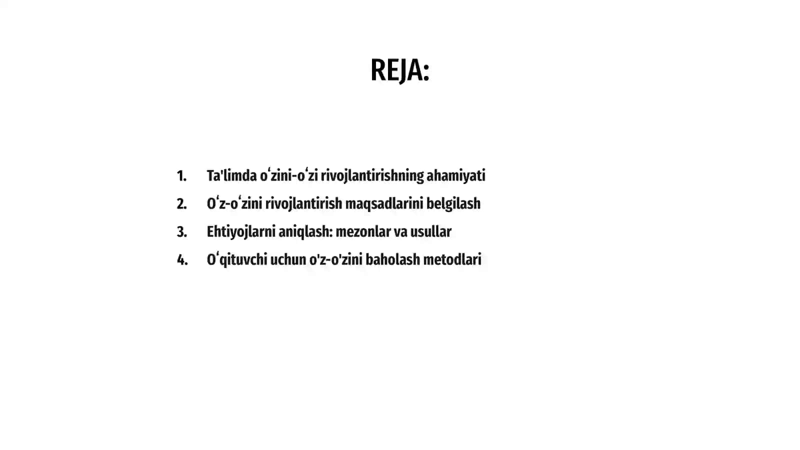 Pedagogning oʻzini-oʻzi rivojlantirish va ehtiyojlarini aniqlash 2