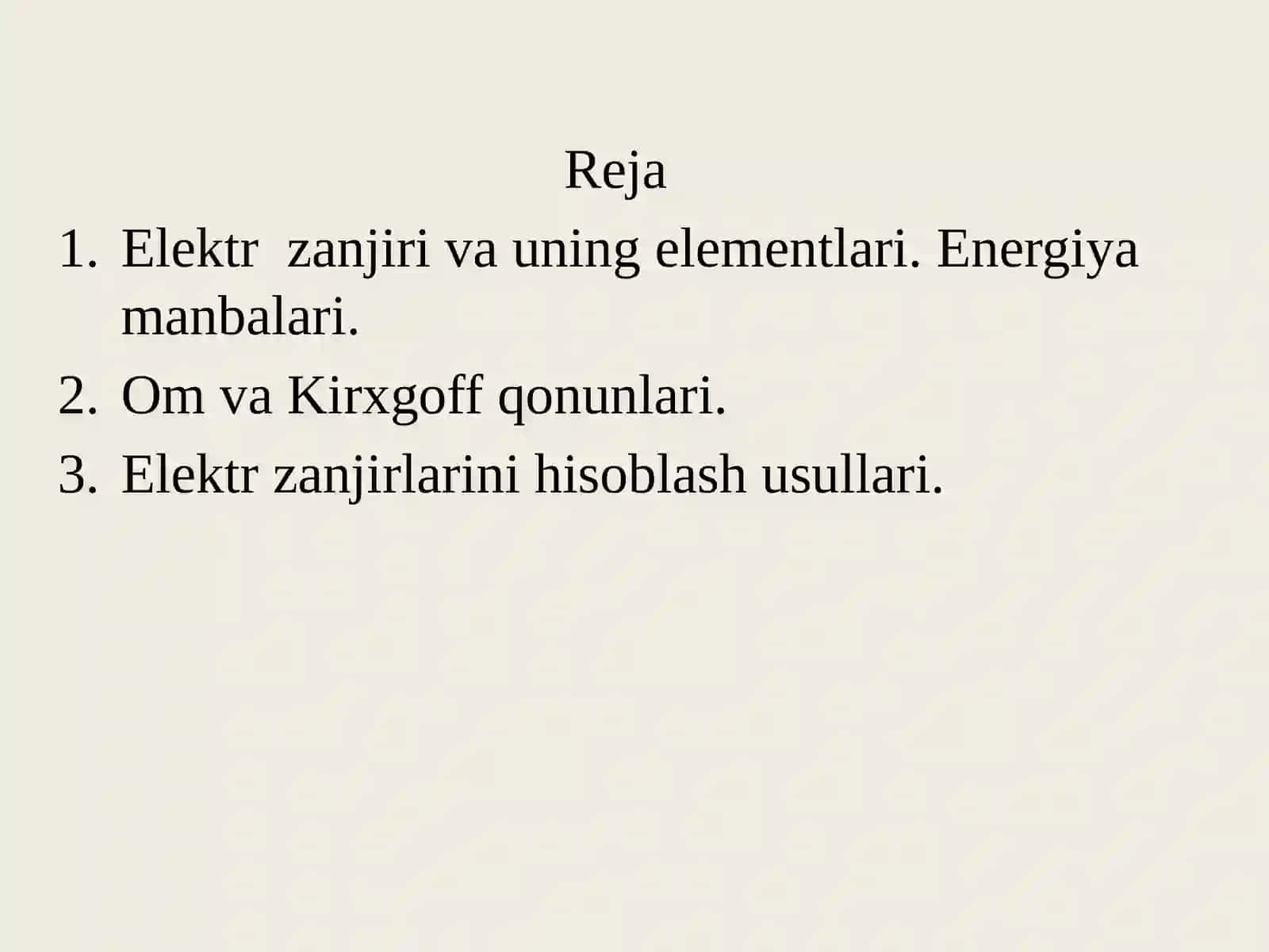 ELEKTROTEXNIKA VA ELEKTR YURUTMALAR 2