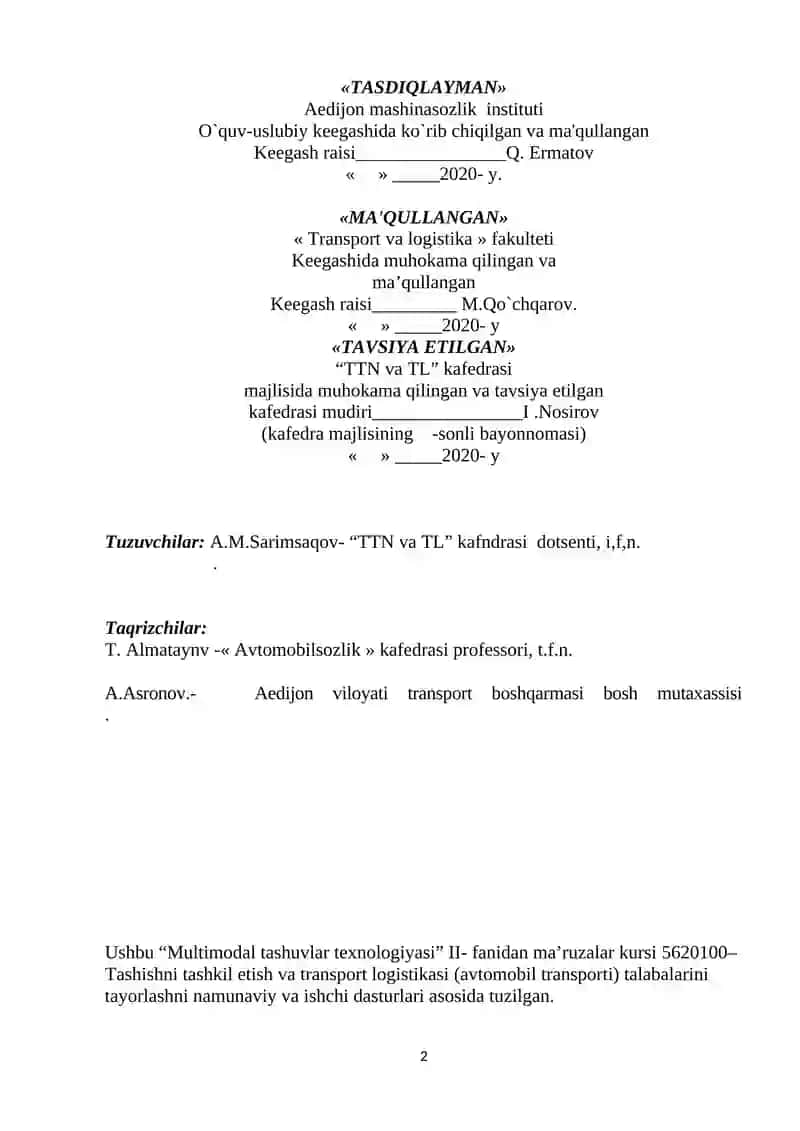 Multimodal tashuvlar texnologiyasi 2