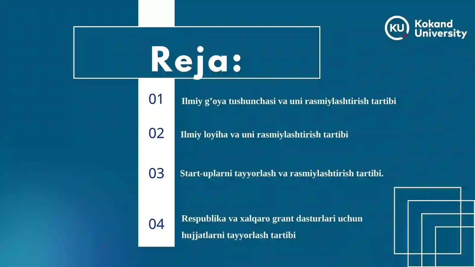 Ilmiy g’oya, ilmiy loyiha va start-uplarni tayyorlash 2