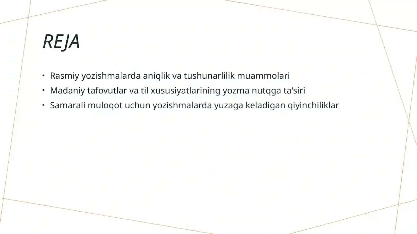 Xizmat yozishmalarini yozishdagi muammolar 2