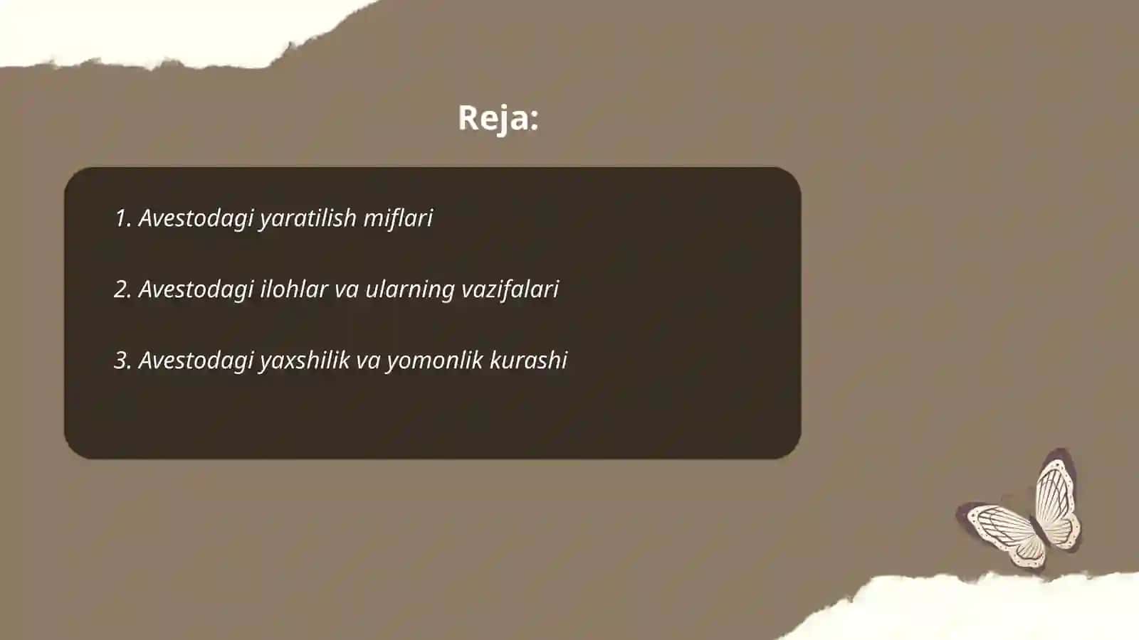Avesto va Dadaqo'rg'utdagi miflarning tasniflanishi 2