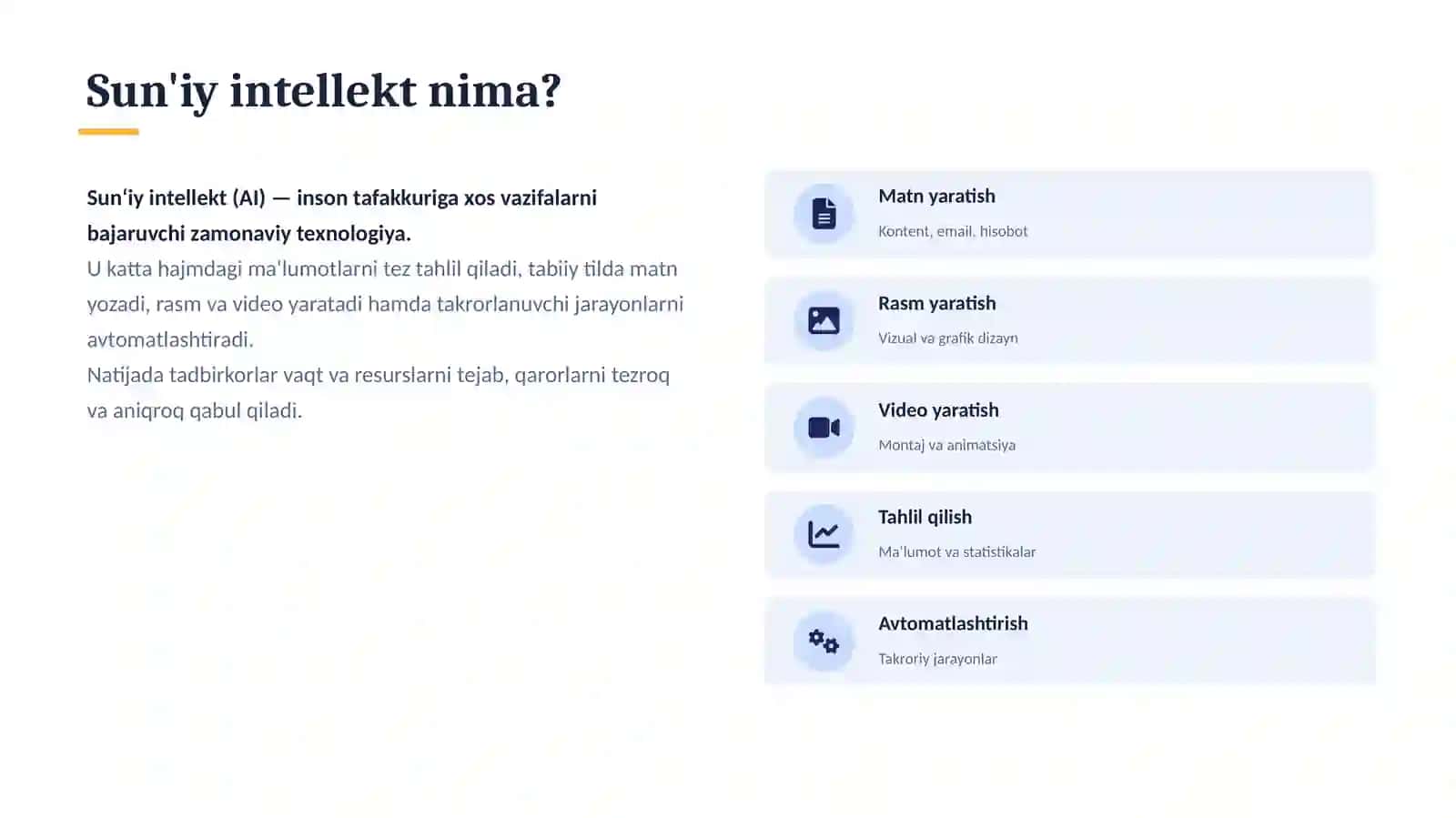 Biznes uchun foydali suniy intellektlar 2