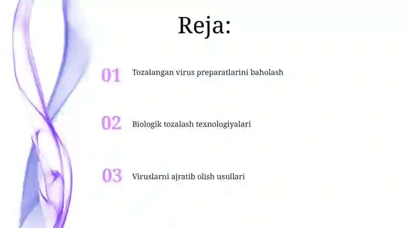 Viruslarni ajratish va biologik tozalasj 2