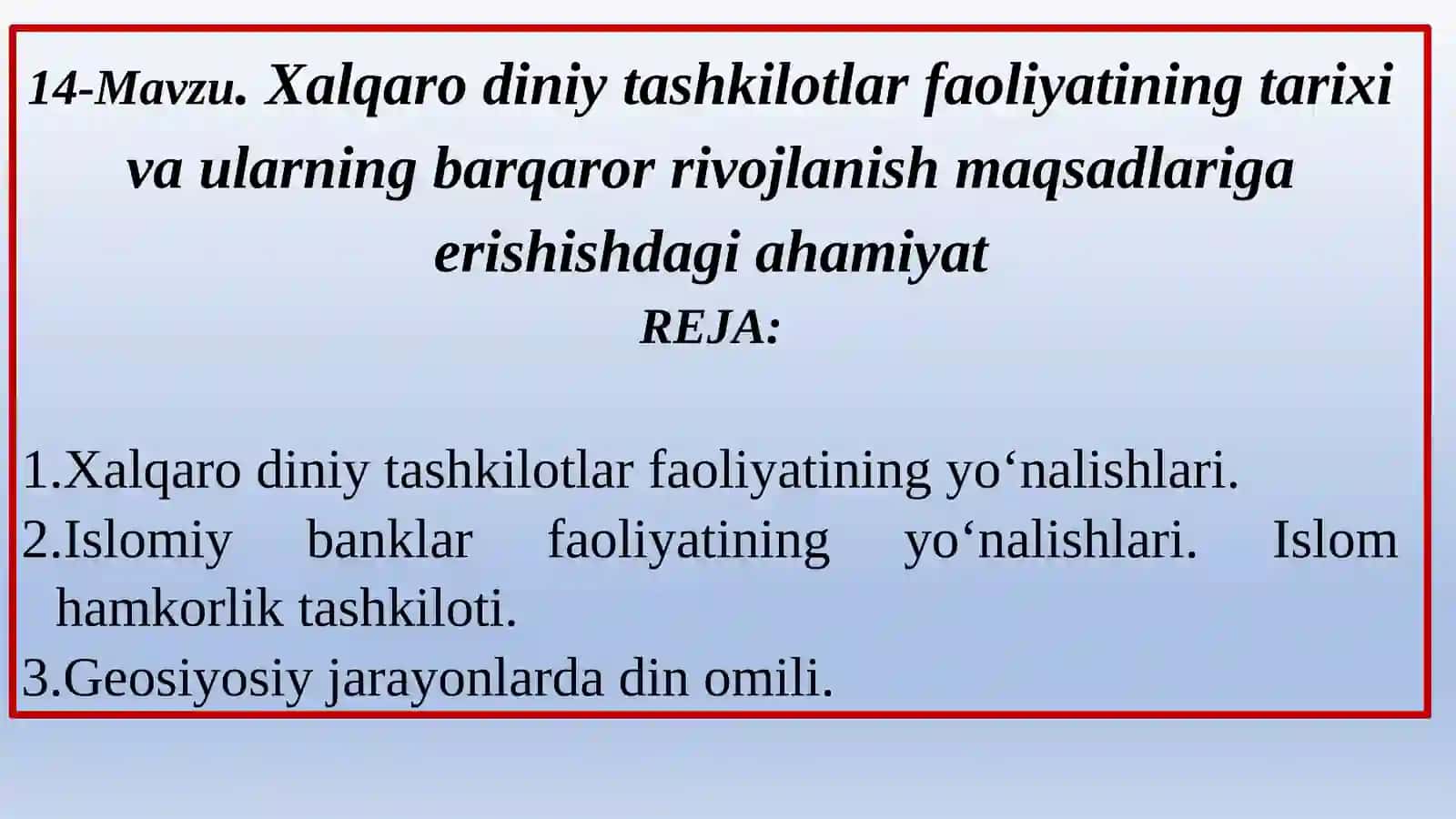 Xalqaro diniy tashkilotlar faoliyatining tarixi va ularning barqaror rivojlanish maqsadlariga erishishdagi ahamiyat 2