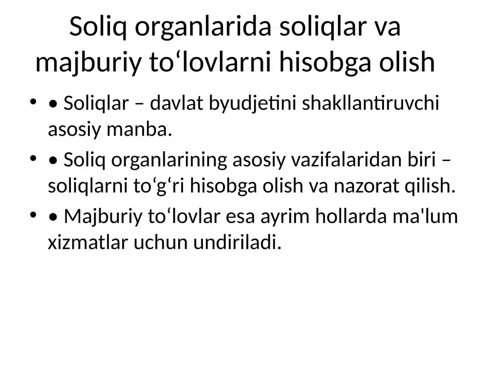 Soliqlar va Majburiy To‘lovlarni Hisobga Olish 2